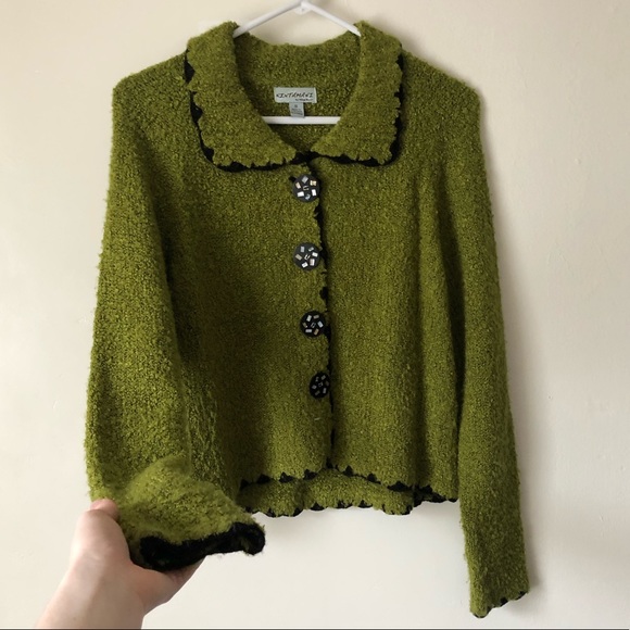 Kintamani Sweaters - Kintamani by Wind River Beautiful Green Sweater Cardigan